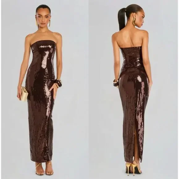retrofete Ember Dress in Dark Chocolate - Picture 3 of 14